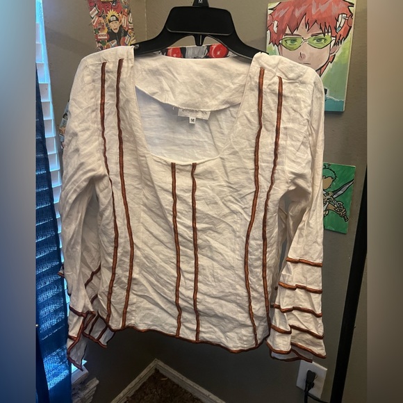 white open sleeve top - Picture 3 of 5